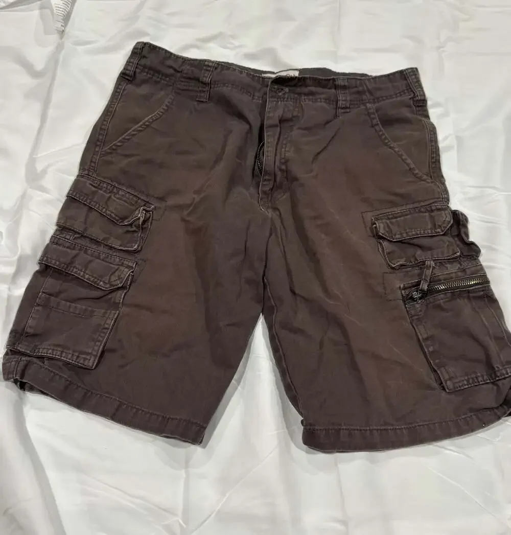 90’s Y2K Carbon Men's Charcoal Dust Cargo Shorts Size 32